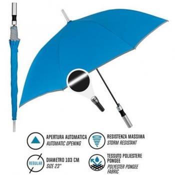 Perletti paraguas automático 23 azul ribete reflectante