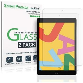AmFilm iPad 10.2 Vetro Temperato Pellicola Protettiva (2 Pezzi)