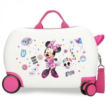 Maleta Correpasillos Minnie Party ABS Rígida Blanca