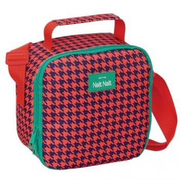 SAFTA | BOLSA TÉRMICA CUADRADA NAIT NAIT PATA DE GALLO CORAL