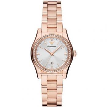 Emporio Armani Reloj de Acero Inoxidable y Oro Rosa con Movimiento Quartz y Fecha