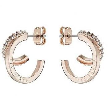 Pendientes 'HELIAS' de Ted Baker en oro rosa y cristal transparente