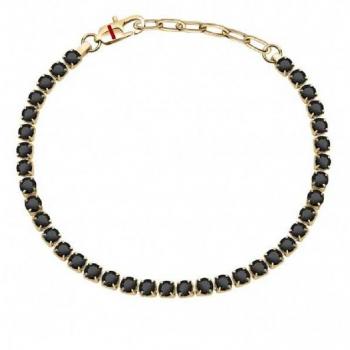 Sector No Limits TENNIS Pulsera Hombre Acero Cristales Esmalte IP Oro Amarillo