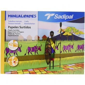 Sadipal Bloc de varios papeles sortidos para manualidades, Multicolor