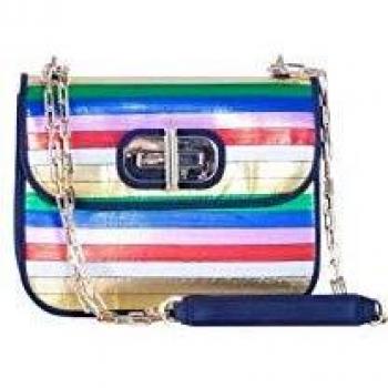 Tommy Hilfiger TURNLOCK CROSSOVER RAINBOW Mujer Bolsos bandolera Blanco (Rainbow Seasonal) 9x18x22 centímetros (B x H x T)