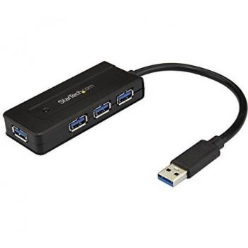 StarTech Mini Hub USB-A 4 Porte + Connettore di Ricarica Nero