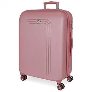 Movom Riga Maleta Mediana Rosa 49x70x27 cms Rígida ABS Cierre combinación 72L 3,9Kgs 4 Ruedas Dobles Extensible