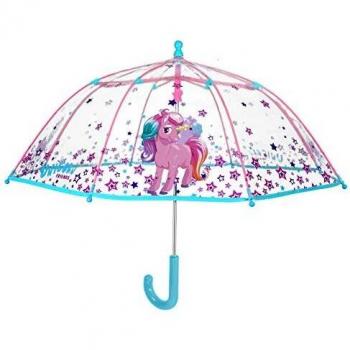 PERLETTI Paraguas Unisex 42cm Manual Transparente Unicornio