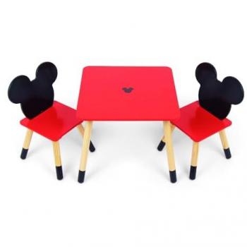 ARDITEX WD16731 Set de Mesa y 2 Sillas de Madera DISNEY-Mickey