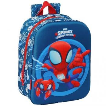 Mochila Infantil Spiderman Azul y Rojo con Diseño 3D