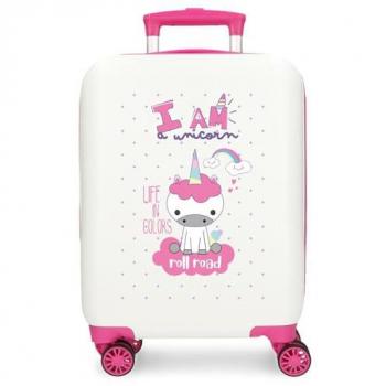 Roll Road Maleta De Cabina ABS Rígida I Am Unicorn Blanco