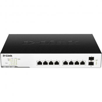 D-Link DGS-1100-10MP Easy Smart Switch Gestito, 10 Porte PoE+ di cui 2 SFP, 130 W
