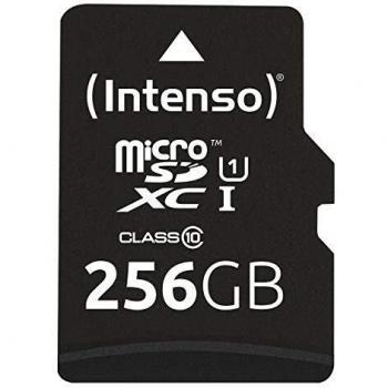 Intenso Premium MicroSDXC Memory Card with Adapter 256GB, Class 10 UHS-I