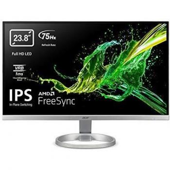 Acer R240Y si Monitor FreeSync, 23.8, Display IPS Full HD, 75 Hz, 1 ms, 16:9, VGA, HDMI 1.4, Schermo PC con Contrasto 100M:1, Lum 250 cd/m2, Zero Frame, Cavo VGA Incluso