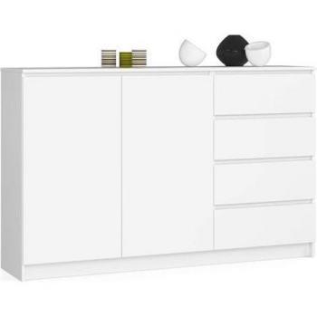 Cómoda Akord K013 Blanca 160 cm con 2 puertas y 4 cajones