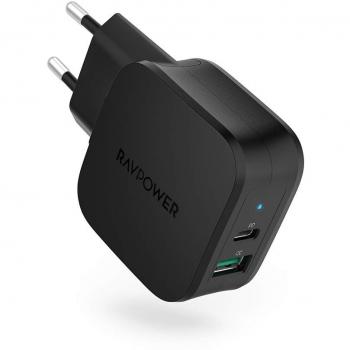 RAVPower Caricabatterie USB Type-C PD 18W con Quick Charge 3.0 – Doppio da Parete UL