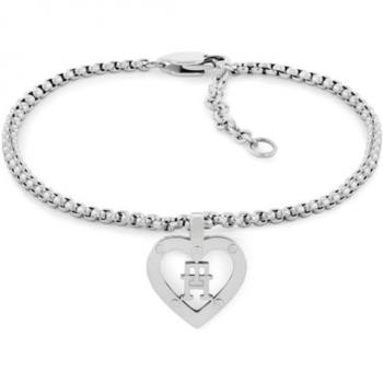 Pulsera de mujer Tommy Hilfiger 20 cm – Colgante de corazón plateado
