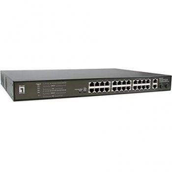 Level one fgp-2831 switch di rete non gestito form rack 1u 28 porte rj 45 10/100 mbps 2 slot sfp supporto poe black