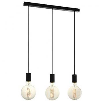 Lámpara Colgante Lineal LED Negra Eglo Pozueta 3×E27