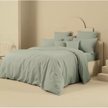 Garnier-Thiebaut Housse de Couette Métis Lin & Coton « Aqua‑Vert » – 240 × 220 cm