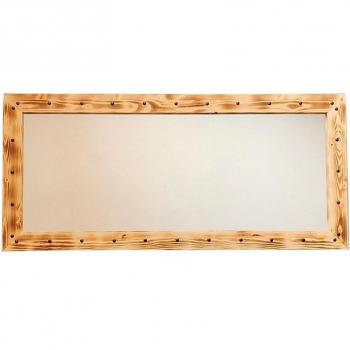 Espejo de Madera Solida de Pino al 100%, Color Nogal