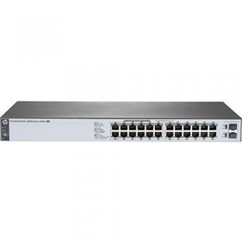 HP 1820-24G-PoE+ (185W) Managed Layer 2 Gigabit Ethernet Switch with 24 Ports, Support for Power over Ethernet, and 2 SFP, Gray