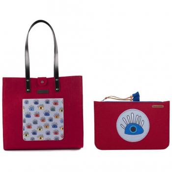 Bolso de Fieltro Mis Ojos en Ti para Mujer con Estuche Multifuncional