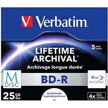 Verbatim 43823 BD-R 25GB Pack di 5 Custodia Gioiello