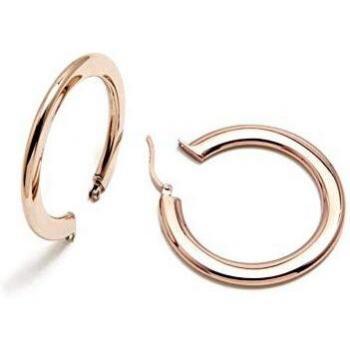 Pendientes Pertegaz colección Criollas 38mm aros planos lisos tono rosado