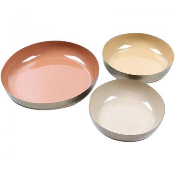 Set de 3 Cuencos Decorativos Multicolor 23x23x4cm