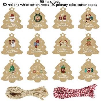 Etiquetas de Papel Kraft en Forma de Árbol de Navidad