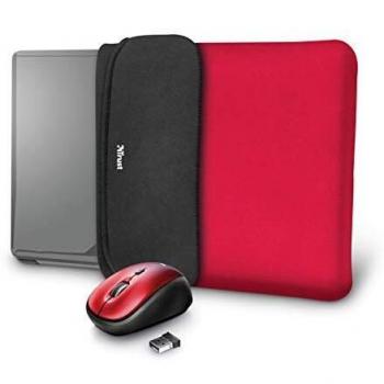Custodia laptop reversibile e mouse wireless Trust Yvo Set 2-in-1 Rosso