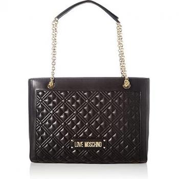 Bolso Shopper PU Love Moschino Precollezione Ss21, Negro