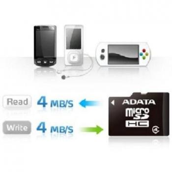 MicroSD Adata 8 GB con adattatore, Class 4
