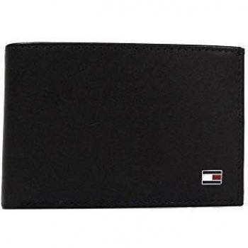 Tommy Hilfiger Eton Mini CC Flap & Coin Pocket, Cartera Hombre^Mujer, Black, OS