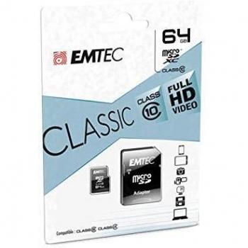 EMTEC Micro SDHC da 64 GB, ECMSDM64GXC10CG