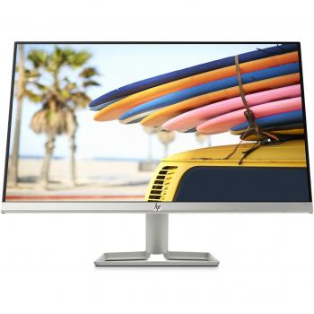 HP 27fw Monitor 27 pollici Full HD 1920 x 1080 a 60 Hz, schermo IPS, antiriflesso, bordeless, tempo di risposta 5 ms, AMD FreeSync, regolazione inclinazione, comandi su schermo, bassa luce blu, connessioni VGA e HDMI, colore argento
