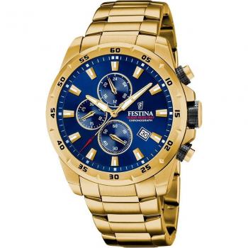 Reloj Festina Timeless Chronograph F20541/2 Azul Correa De Acero, Hombre