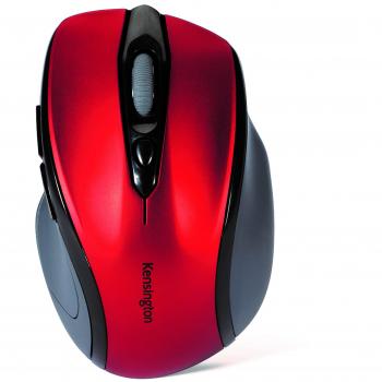 Kensington K72422WW Mouse Pro Fit wireless, medie dimensioni, 5 pulsanti, ergonomico, destrorsi, Plug & Play, Windows/macOS, rosso
