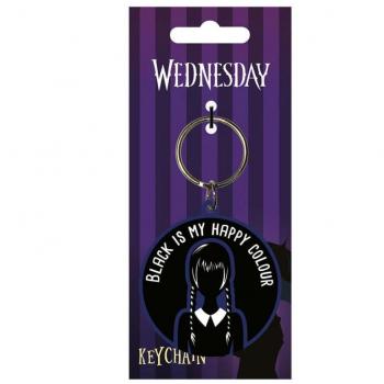 Llavero Pyramid Miércoles Addams Black Is My Happy Color
