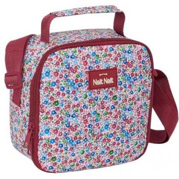 BOLSA TÉRMICA CUADRADA NAIT NAIT FLORES COIMBRA BURDEOS