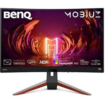 BenQ MOBIUZ EX2710R Monitor Curvo da Gaming, 27”, 2K, 165Hz, 1ms, HDR 400, Grigio