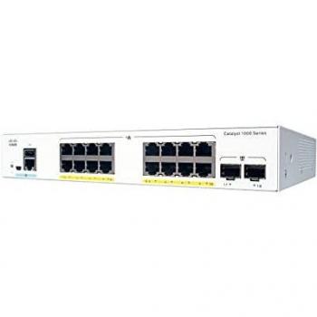 Cisco Catalyst 1000-16FP-2G-L Switch di rete a 16 porte PoE+ Gigabit Ethernet, budget PoE 240W, 2 porte uplink SFP da 1G, garanzia limitata a vita con formula avanzata (C1000-16FP-2G-L)