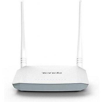 Tenda V300 Modem Router Wireless N300 Mono-Band 2.4 GHz con 4 Porte Fast Ethernet e 1 Porta USB 2.0, Colore Bianco