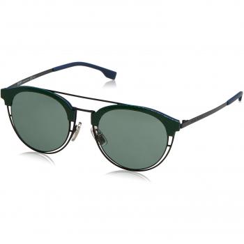 BOSS Hugo 0784/S 5L BQZ, Gafas de Sol para Hombre, Azul (Matt Blue/Grey Green), 49