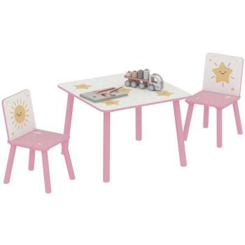 Mesa Infantil Aiyaplay Rosa con Sillas de Madera