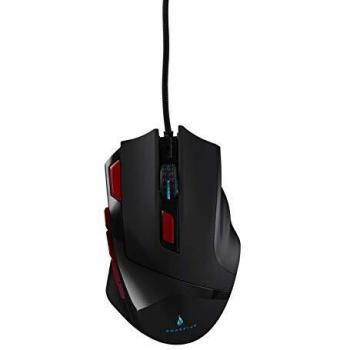 Surefire Gaming Eagle Claw Mouse da gioco USB Ottico Nero/Rosso 9 Tasti 600 dpi, 800 dpi, 1200 dpi, 1600 dpi, 2400 dpi, 3200 dpi Illuminato