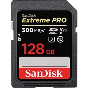 SanDisk Extreme PRO, Scheda di memoria da 128 GB SDXC fino a 300 MB / s, UHS-II, Classe 10, V90, U3
