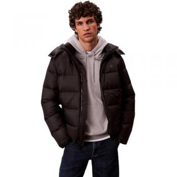 Calvin Klein Chaqueta Puffer Hombre Negro con Capucha Extraíble