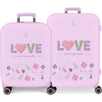 Juego de maletas Enso Love Ice Cream lila rígidas 55-70cm